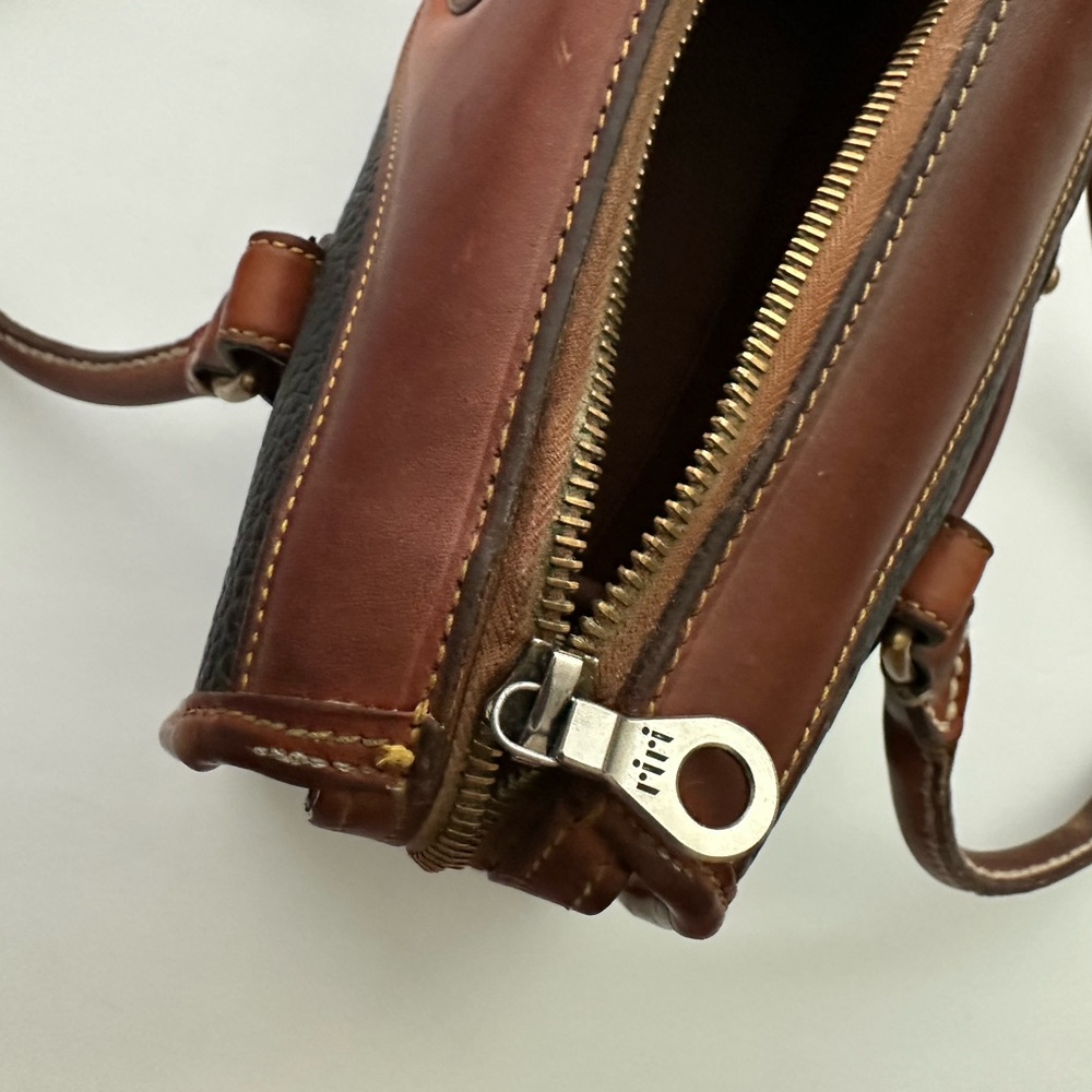 Dooney & Bourke All Weather Leather Black and Brown Leather Satchel Handbag - Picture 9 of 12